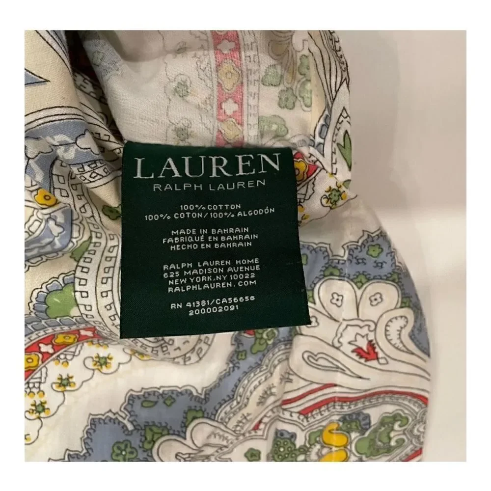 VTG Ralph Lauren Pillowcase Sham SET OF 2 TWO standard size Florentine Paisley